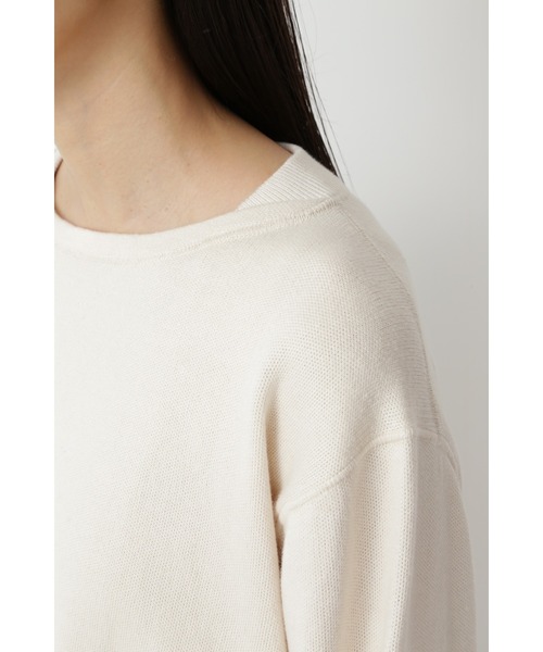 human woman（ヒューマンウーマン）の「◆サイドボタンニットプルオーバー（ニット/セーター・レディース・ホワイト系その他/グレー系その他・MEDIUM）」の4枚目の写真