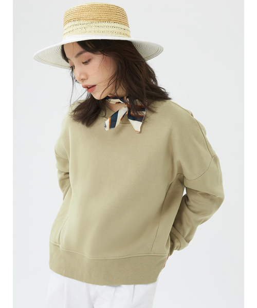 GAP（ギャップ）の「オーバーサイズ ラウンドヘム クルーネック スウェット（スウェット・レディース・ブルー/ブラック/ネイビー/グレー系その他/その他・XS/S/M/L/XL/XXS）」の5枚目の写真