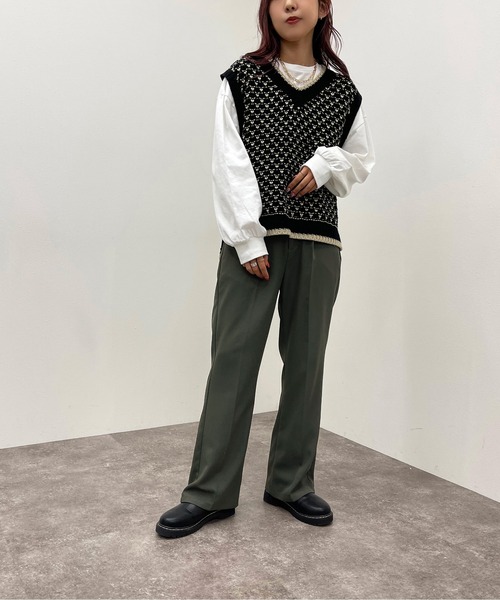 apres jour mignon(アプレジュールミニョン)の「ジャガードニットベスト【ZOZOTOWN限定アイテム】(ベスト・レディース・ブラック系その他/グリーン系その他/オレンジ系その他・フリー/X-LARGE)」の8枚目の写真
