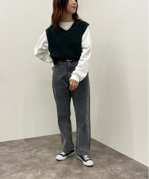apres jour mignon(アプレジュールミニョン)の「ジャガードニットベスト【ZOZOTOWN限定アイテム】(ベスト・レディース・ブラック系その他/グリーン系その他/オレンジ系その他・フリー/X-LARGE)」の20枚目の写真