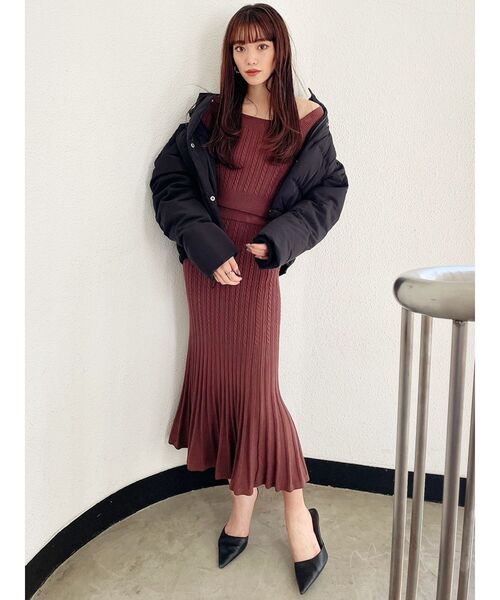 GYDA（ジェイダ）の「【WEB限定】ショートダウンコート（ダウンジャケット/コート・レディース・ライトグレー/ブラック・FREE）」の3枚目の写真