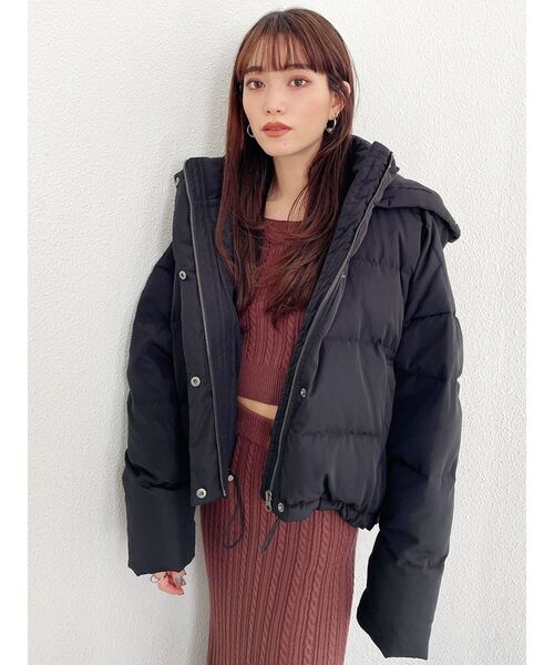 GYDA（ジェイダ）の「【WEB限定】ショートダウンコート（ダウンジャケット/コート・レディース・ライトグレー/ブラック・FREE）」の7枚目の写真