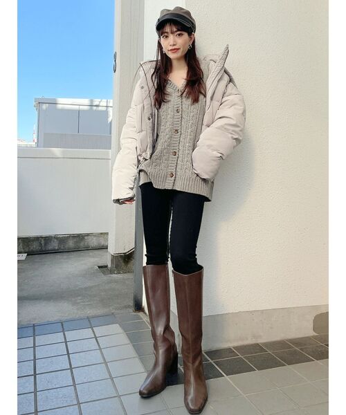 GYDA（ジェイダ）の「【WEB限定】ショートダウンコート（ダウンジャケット/コート・レディース・ライトグレー/ブラック・FREE）」の9枚目の写真