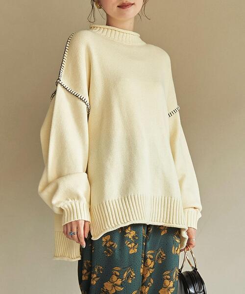 coen（コーエン）の「［洗える］ブランケットステッチニットプル