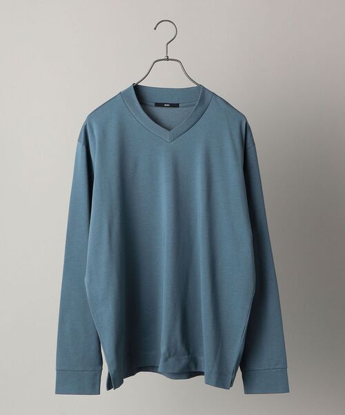 SHIPS(シップス)の「【WEB限定】SHIPS: 形態安定 防シワ加工 テレワーク ビズ Vネック Tシャツ (ロンT) 21FW(Tシャツ/カットソー・メンズ・ホワイト/ダークグレー/ベージュ/ロイヤルブルー・SMALL/MEDIUM/LARGE/X-LARGE/XX-LARGE)」の4枚目の写真