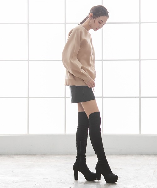 Newlyme（ニューリーミー）の「美肌映えラグランボリュームカーディガン（カーディガン/ボレロ・レディース・ベージュ/パープル/ピンク/ライトグレー/ブラック/アイボリー/ブルー/ブラウン・LL～3L/M-L）」の15枚目の写真