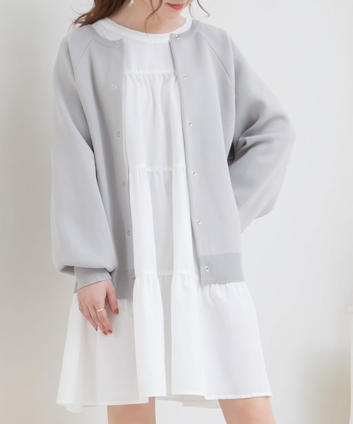 Newlyme（ニューリーミー）の「美肌映えラグランボリュームカーディガン（カーディガン/ボレロ・レディース・ベージュ/パープル/ピンク/ライトグレー/ブラック/アイボリー/ブルー/ブラウン・LL～3L/M-L）」の22枚目の写真