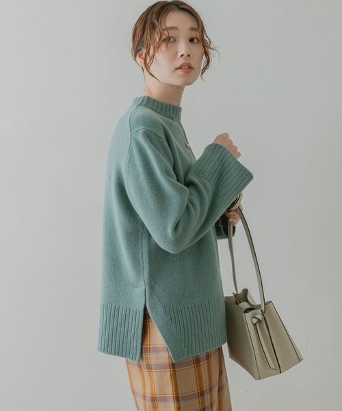 F by ROSSO（エフバイロッソ）の「F by ROSSO　ウールカシミヤセンターシームニット（ニット/セーター・レディース・ベージュ/ブラウン/グリーン系その他/オフホワイト・FREE）」の4枚目の写真