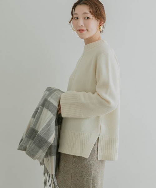 F by ROSSO（エフバイロッソ）の「F by ROSSO　ウールカシミヤセンターシームニット（ニット/セーター・レディース・ベージュ/ブラウン/グリーン系その他/オフホワイト・FREE）」の14枚目の写真