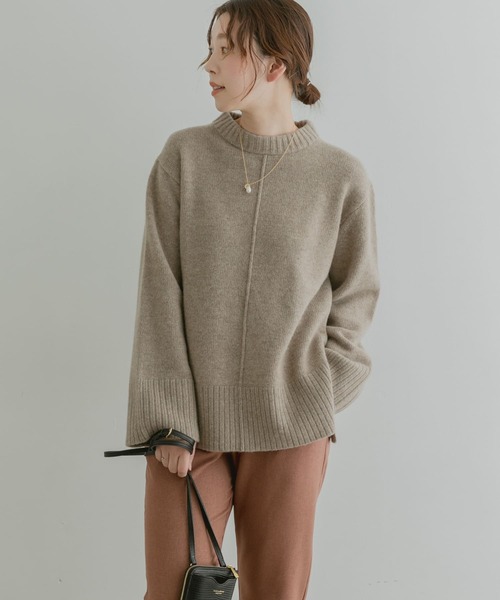 F by ROSSO（エフバイロッソ）の「F by ROSSO　ウールカシミヤセンターシームニット（ニット/セーター・レディース・ベージュ/ブラウン/グリーン系その他/オフホワイト・FREE）」の9枚目の写真