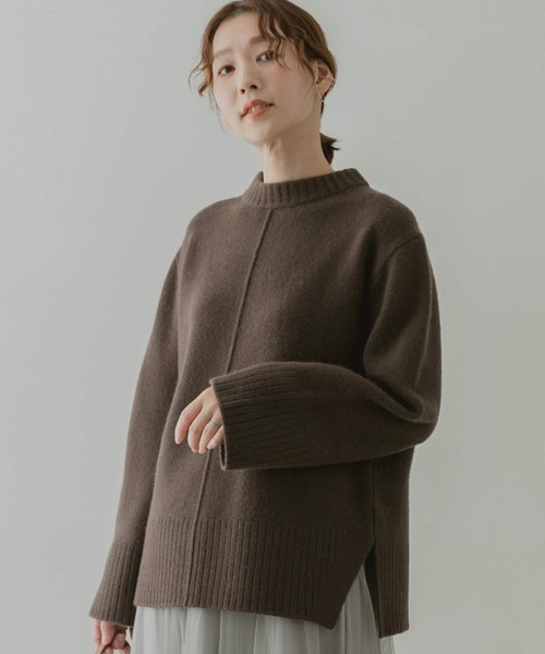 F by ROSSO（エフバイロッソ）の「F by ROSSO　ウールカシミヤセンターシームニット（ニット/セーター・レディース・ベージュ/ブラウン/グリーン系その他/オフホワイト・FREE）」の7枚目の写真