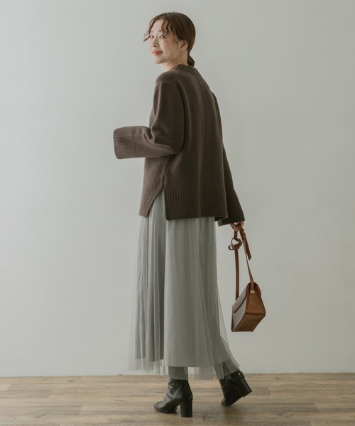 F by ROSSO（エフバイロッソ）の「F by ROSSO　ウールカシミヤセンターシームニット（ニット/セーター・レディース・ベージュ/ブラウン/グリーン系その他/オフホワイト・FREE）」の10枚目の写真