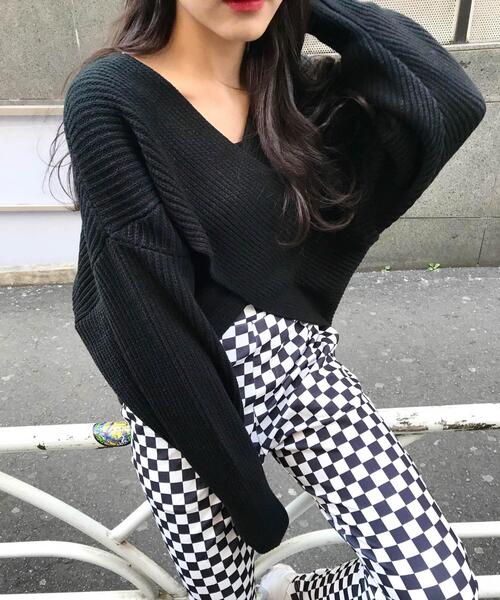 INGNI(イング)の「カシュクール/ニット/A(ニット/セーター・レディース・アイボリー/マスタード/ブラック/グレー系その他/グリーン/イエロー・M)」の13枚目の写真