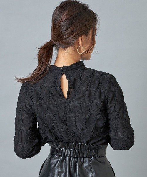 Cookie Chocolate（クッキーチョコレート）の「変形ギャザーハイネックプルオーバー（Tシャツ/カットソー・レディース・ホワイト/ブラック・M）」の9枚目の写真