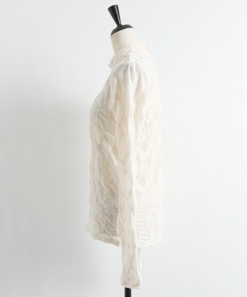 Cookie Chocolate（クッキーチョコレート）の「変形ギャザーハイネックプルオーバー（Tシャツ/カットソー・レディース・ホワイト/ブラック・M）」の12枚目の写真