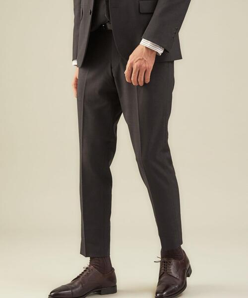 WORK TRIP OUTFITS GREEN LABEL RELAXING（ワークトリップアウトフィッツグリーンレーベル リラクシング）の「WTO TWPUバーズアイ マジコン スーツパンツ -ウォッシャブル・防シワ・ストレッチ- ＊＊（スーツパンツ・メンズ・ネイビー/ダークブラウン/ダークグレー・XXS/70/XS/72/S/76/L/84/M/80/XL/88）」の5枚目の写真