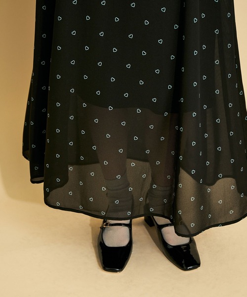 MADEMOISELLE ROPE'（マドモアゼル ロペ）の「ハートプリントワンピース（ワンピース・レディース・ブラック/モスグリーン・38）」の11枚目の写真