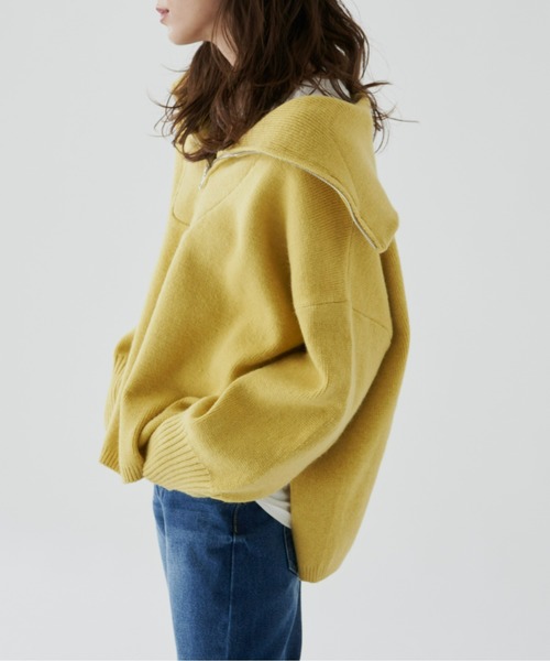 Auntie Rosa Holiday（アンティローザホリデー）の「ハーフジップボリュームスリーブニットプルオーバー（ニット/セーター・レディース・ブルー/イエロー/オフホワイト・FREE）」の17枚目の写真