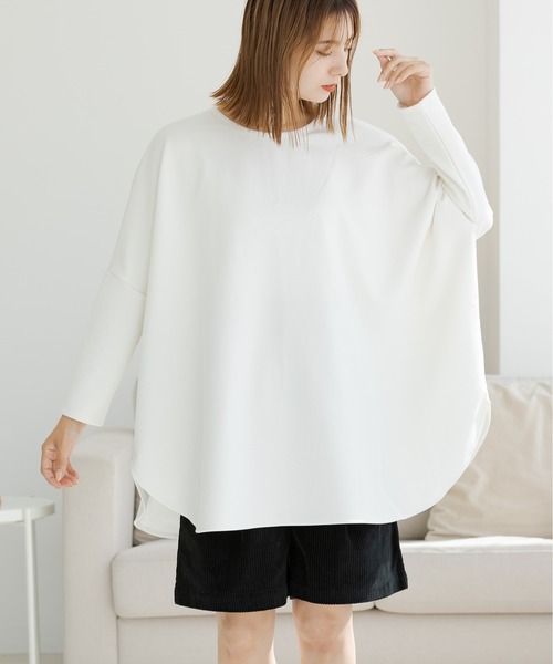 ZAKKA-BOX(ザッカボックス)の「裏起毛ポンチョプルオーバー(Tシャツ/カットソー・レディース・ブラック/ネイビー/グレー系その他/ミント/グリーン/ボルドー/アイボリー・FREE)」の2枚目の写真