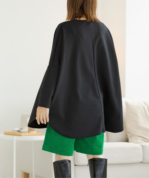 ZAKKA-BOX(ザッカボックス)の「裏起毛ポンチョプルオーバー(Tシャツ/カットソー・レディース・ブラック/ネイビー/グレー系その他/ミント/グリーン/ボルドー/アイボリー・FREE)」の15枚目の写真