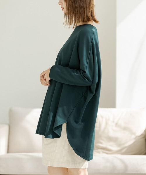 ZAKKA-BOX(ザッカボックス)の「裏起毛ポンチョプルオーバー(Tシャツ/カットソー・レディース・ブラック/ネイビー/グレー系その他/ミント/グリーン/ボルドー/アイボリー・FREE)」の16枚目の写真