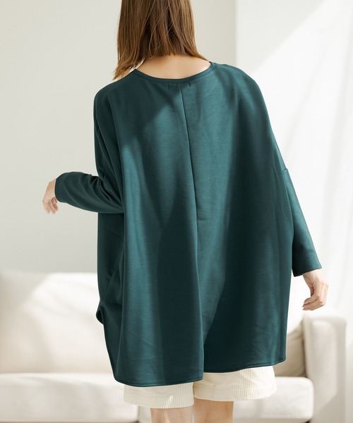 ZAKKA-BOX(ザッカボックス)の「裏起毛ポンチョプルオーバー(Tシャツ/カットソー・レディース・ブラック/ネイビー/グレー系その他/ミント/グリーン/ボルドー/アイボリー・FREE)」の17枚目の写真