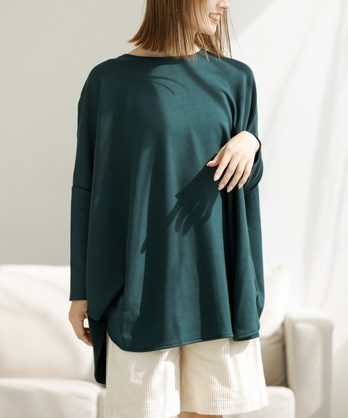 ZAKKA-BOX(ザッカボックス)の「裏起毛ポンチョプルオーバー(Tシャツ/カットソー・レディース・ブラック/ネイビー/グレー系その他/ミント/グリーン/ボルドー/アイボリー・FREE)」の18枚目の写真
