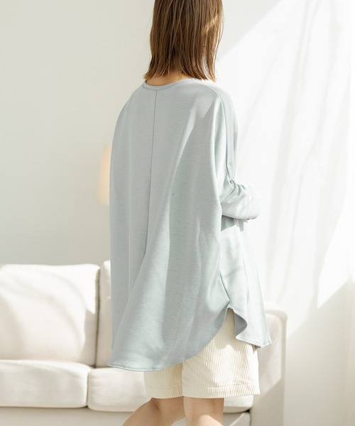 ZAKKA-BOX(ザッカボックス)の「裏起毛ポンチョプルオーバー(Tシャツ/カットソー・レディース・ブラック/ネイビー/グレー系その他/ミント/グリーン/ボルドー/アイボリー・FREE)」の11枚目の写真