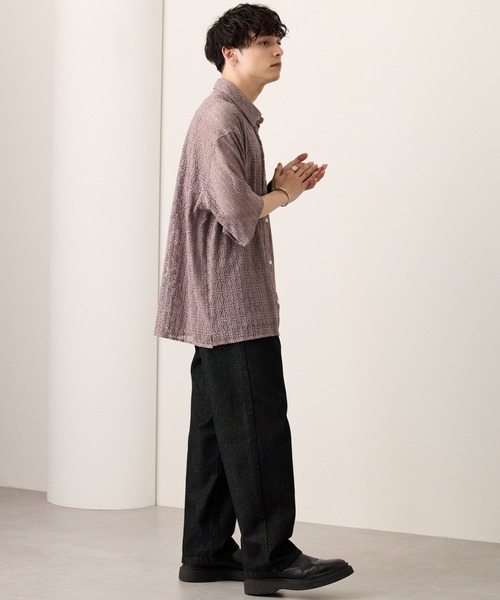 MONO-MART（モノマート）の「ルーズストレートデニムパンツ/セミワイドデニムパンツ（デニムパンツ・メンズ・ブラック/グレー/サックスブルー/インディゴブルー/ネイビー/ライトブルー/ホワイト/ダークインディゴブルー/ライトグレー/ダークグレー・S/M/L/XL）」の17枚目の写真