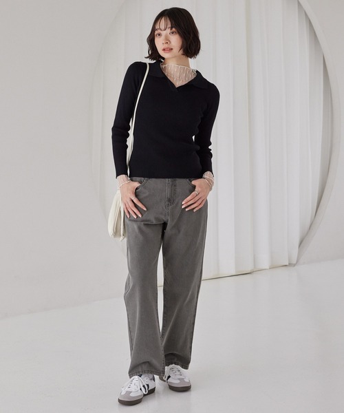 ルーズストレートデニムパンツ/セミワイドデニムパンツ（デニムパンツ