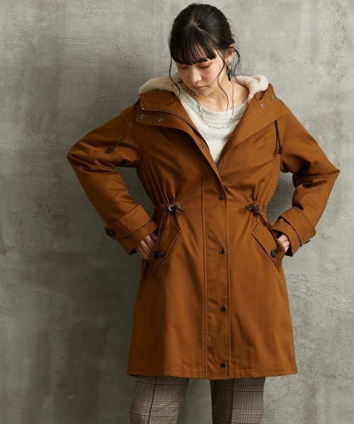 【美品】JOURNAL STANDARD モッズコート Ｌカーキ ボアライナー付 美品】JOURNAL STANDARD モッズコート Lカーキ ボアライナー付