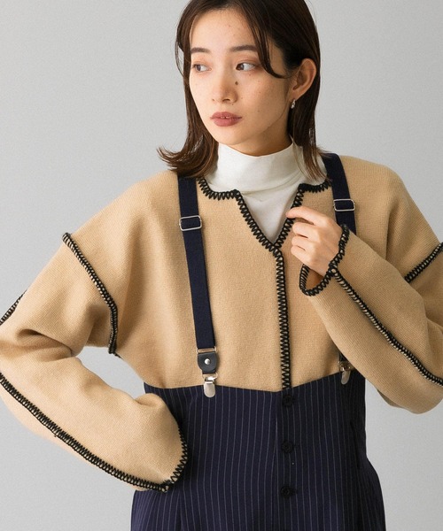 KBF(ケイビーエフ)の「カラーハンドステッチ2WAYニット(ニット/セーター・レディース・ブラック/ミント/ベージュ・ONE)」の11枚目の写真