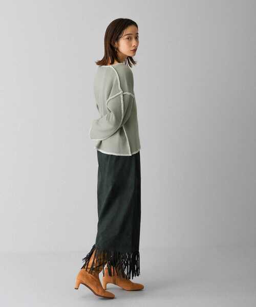 KBF(ケイビーエフ)の「カラーハンドステッチ2WAYニット(ニット/セーター・レディース・ブラック/ミント/ベージュ・ONE)」の7枚目の写真