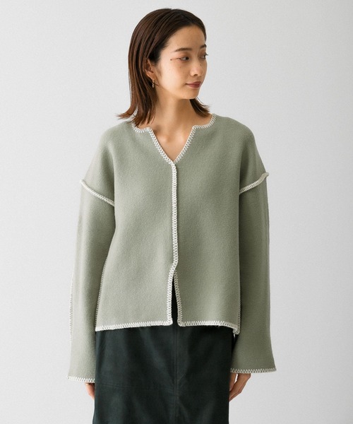 KBF(ケイビーエフ)の「カラーハンドステッチ2WAYニット(ニット/セーター・レディース・ブラック/ミント/ベージュ・ONE)」の18枚目の写真