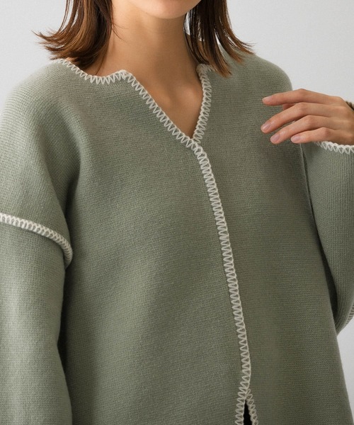 KBF(ケイビーエフ)の「カラーハンドステッチ2WAYニット(ニット/セーター・レディース・ブラック/ミント/ベージュ・ONE)」の16枚目の写真