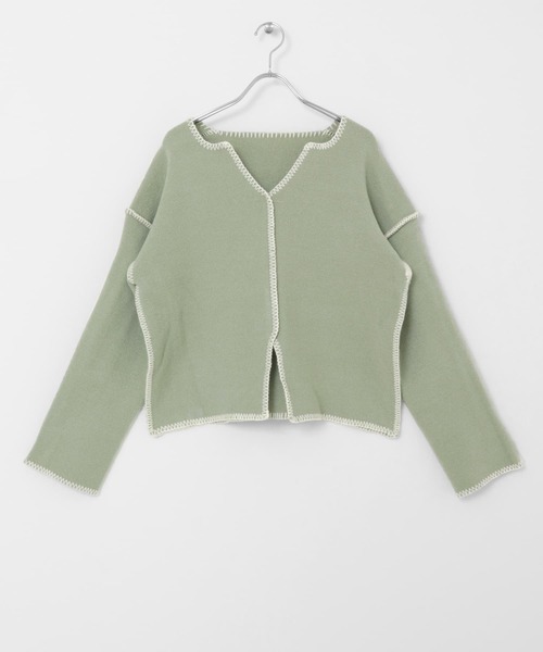 KBF(ケイビーエフ)の「カラーハンドステッチ2WAYニット(ニット/セーター・レディース・ブラック/ミント/ベージュ・ONE)」の19枚目の写真