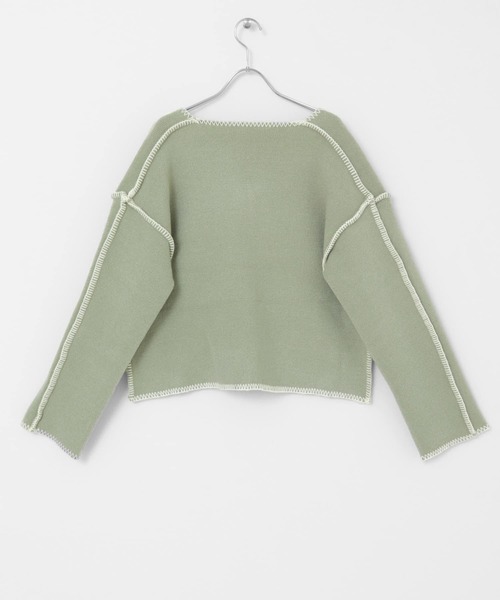 KBF(ケイビーエフ)の「カラーハンドステッチ2WAYニット(ニット/セーター・レディース・ブラック/ミント/ベージュ・ONE)」の22枚目の写真