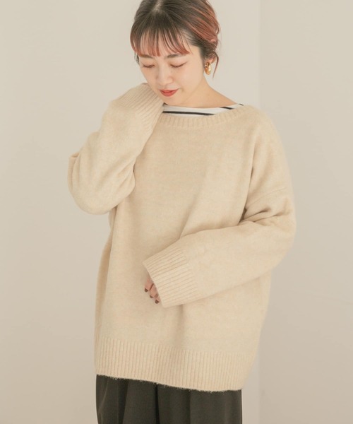 ITEMS URBANRESEARCH（アイテムズ アーバンリサーチ）の「バック編みニット（ニット/セーター・レディース・パープル/グリーン/ライトベージュ・FREE）」の4枚目の写真