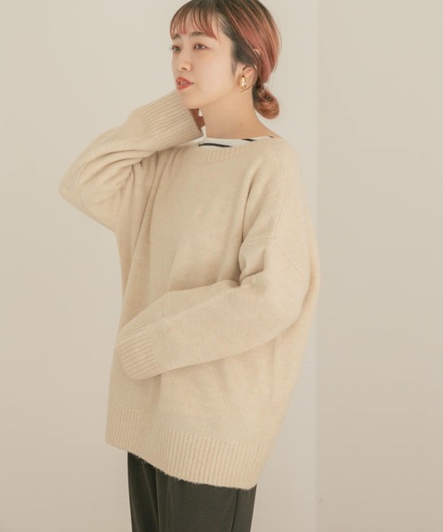 ITEMS URBANRESEARCH（アイテムズ アーバンリサーチ）の「バック編みニット（ニット/セーター・レディース・パープル/グリーン/ライトベージュ・FREE）」の5枚目の写真