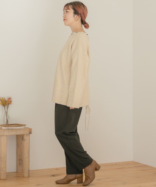 ITEMS URBANRESEARCH（アイテムズ アーバンリサーチ）の「バック編みニット（ニット/セーター・レディース・パープル/グリーン/ライトベージュ・FREE）」の12枚目の写真