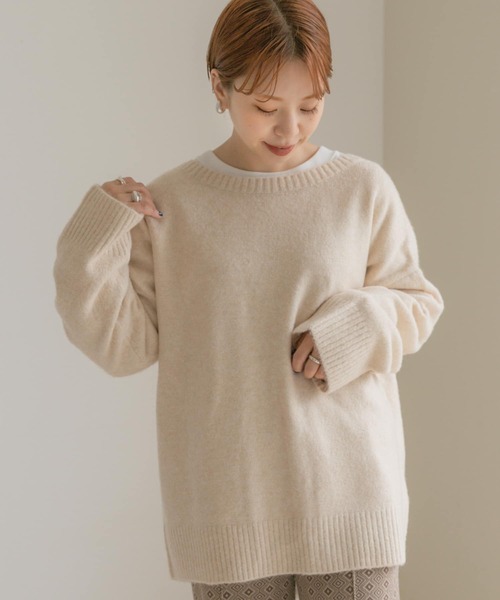 ITEMS URBANRESEARCH（アイテムズ アーバンリサーチ）の「バック編みニット（ニット/セーター・レディース・パープル/グリーン/ライトベージュ・FREE）」の14枚目の写真