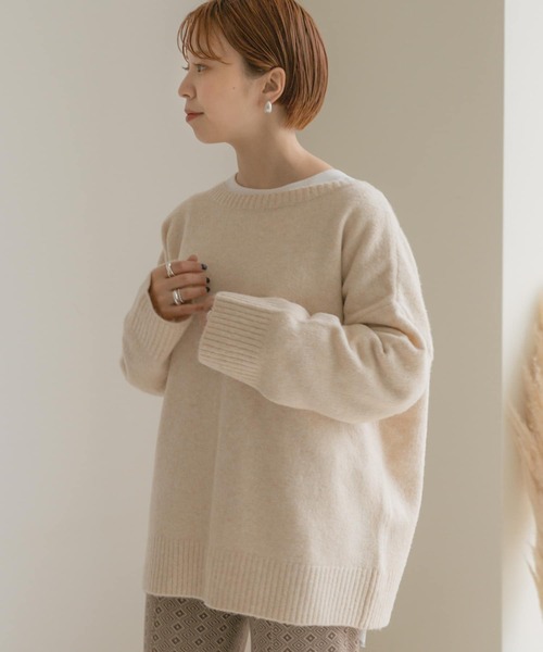 ITEMS URBANRESEARCH（アイテムズ アーバンリサーチ）の「バック編みニット（ニット/セーター・レディース・パープル/グリーン/ライトベージュ・FREE）」の15枚目の写真