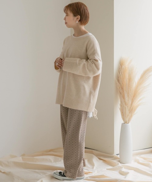 ITEMS URBANRESEARCH（アイテムズ アーバンリサーチ）の「バック編みニット（ニット/セーター・レディース・パープル/グリーン/ライトベージュ・FREE）」の19枚目の写真