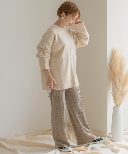 ITEMS URBANRESEARCH（アイテムズ アーバンリサーチ）の「バック編みニット（ニット/セーター・レディース・パープル/グリーン/ライトベージュ・FREE）」の20枚目の写真