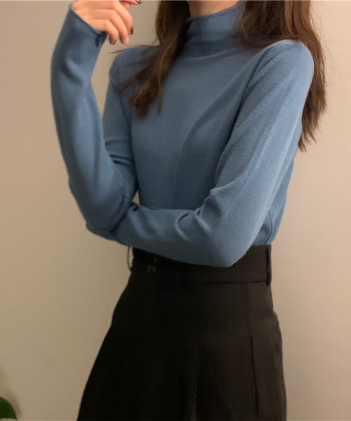 MAISON DE THERESE（メゾン ド テレーズ）の「ハーフハイネックニット（ニット/セーター・レディース・ブラック/ブルー/アイボリー/グレー/ベージュ・MEDIUM）」の17枚目の写真