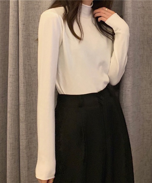 MAISON DE THERESE（メゾン ド テレーズ）の「ハーフハイネックニット（ニット/セーター・レディース・ブラック/ブルー/アイボリー/グレー/ベージュ・MEDIUM）」の11枚目の写真