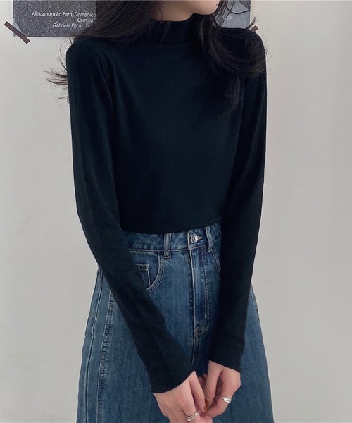 MAISON DE THERESE（メゾン ド テレーズ）の「ハーフハイネックニット（ニット/セーター・レディース・ブラック/ブルー/アイボリー/グレー/ベージュ・MEDIUM）」の13枚目の写真