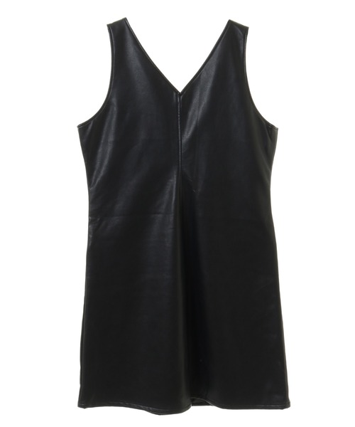 Candy Stripper（キャンディストリッパー）の「BELTED FAKE LEATHER ワンピース（ジャンパースカート・レディース・ブラック/ブルー・2）」の18枚目の写真