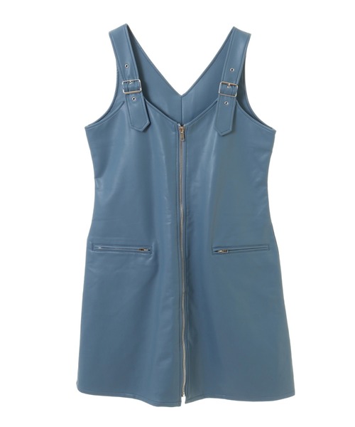 Candy Stripper（キャンディストリッパー）の「BELTED FAKE LEATHER ワンピース（ジャンパースカート・レディース・ブラック/ブルー・2）」の17枚目の写真