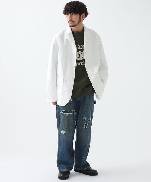 BEAMS（ビームス）の「BEAMS / デニム イージー ジャケット（デニムジャケット・メンズ・ホワイト/インディゴブルー・SMALL/MEDIUM/LARGE/X-LARGE）」の6枚目の写真